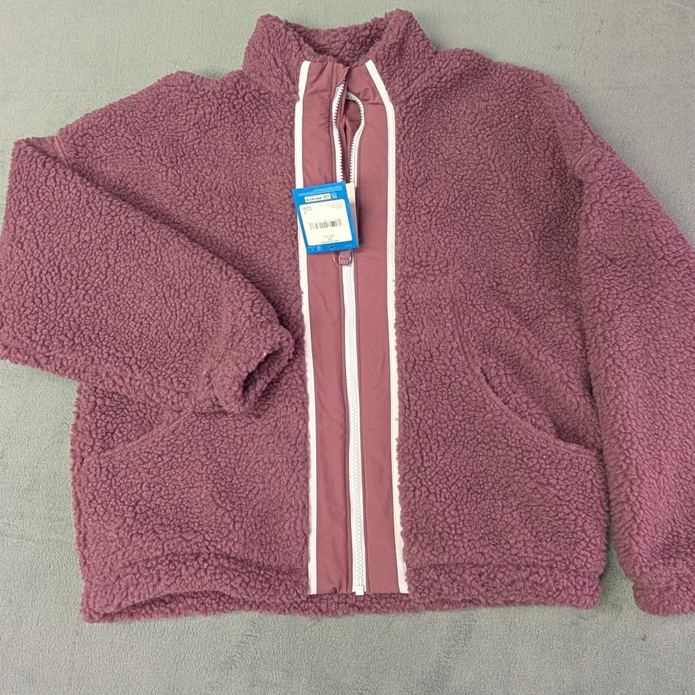 DSG Girls Sherpa Fleece Full Zip Jacket Rose Coffee XL 14-16 NWT Cozy